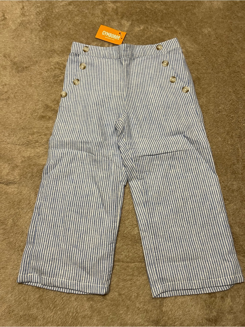 Gymboree Blue & White Striped Sailor-Style Chinos